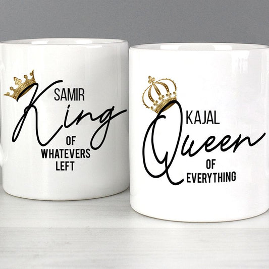 Personalised King and Queen Mugs